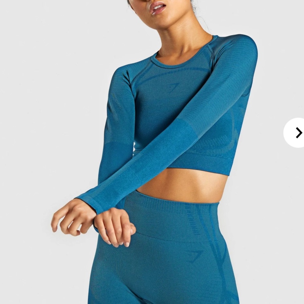 Gymshark Teal Long-Sleeve Crop Top